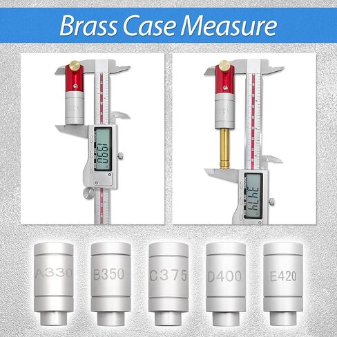 Gauge Body with 5 Bushing Set,Headspace Gague Kit Replacement for A330,C375,D400,B350,E420 Compatible with Checking Most Brass Case Bottlenecks in Saudi Arabia
