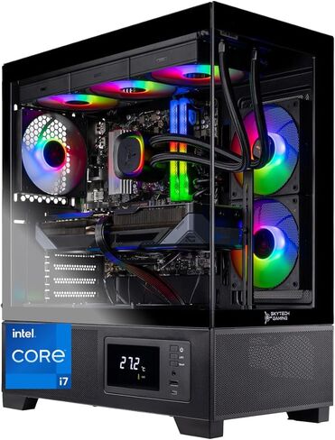 كمبيوتر Skytech Gaming Azure 3 Plus للألعاب، Intel i7 14700F 2.1 جيجا هرتز، NVIDIA RTX 5070 12 جيجا، 2 تيرابايت Gen4 NVMe SSD، 16 جيجا DDR5 RAM 6000، 850 وات Gold ATX 3 PSU، 360 ARGB AIO، Wi-Fi، Win 11، سطح المكتب in Saudi Arabia