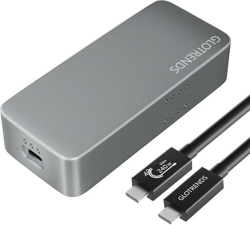 GLOTRENDS EM6007 40Gbps M.2 NVMe SSD Enclosure, Compatible with Thunderbolt 5/4/3/USB4 and USB 3.2(10Gbps)/3.1/3.0/2.0, Up to 3,000 MB/s with PCIe 3.0 x4 Bus, Support 8TB SSD in Saudi Arabia