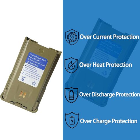 2 حزمة راديو UV-PRO بطارية 2600 مللي أمبير في الساعة BP-26B 7.4 فولت من النوع C شحن بطارية ليثيوم أيون عالية السعة قابلة لإعادة الشحن متوافقة مع ملحقات جهاز الاتصال اللاسلكي VR-N76 UV-PRO باللون البني in Kuwait