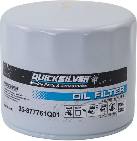 Quicksilver 877761Q01 Oil Filter for Select Mercury and Mariner 75-115 Hp Outboards and 150 Hp EFI 4-Stroke Outboards in Saudi Arabia