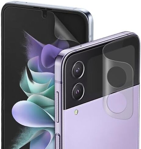 [3+3] لهاتف Samsung Galaxy Z Flip 3 5g، واقي شاشة غير لامع مضاد للوهج EPU+TPU، 3 عبوات مغطاة بالكامل من الداخل + 3 عبوات غشاء خارجي، مضاد لبصمات الأصابع، شفاء ذاتي، سهل التركيب مع أداة المحاذاة in Saudi Arabia