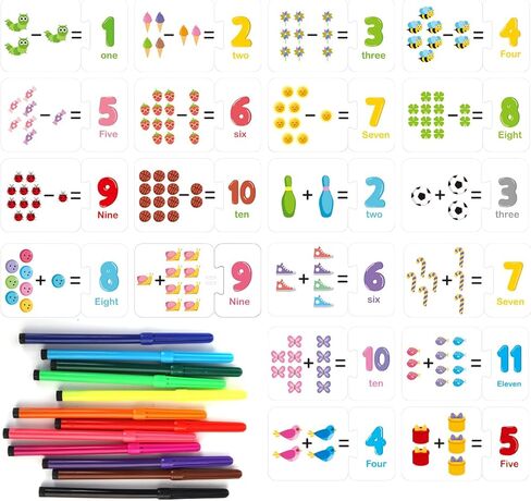 Toddler Busy Book with 8 Color Pens | Montessori Busy Board | Velcro Rip Off Toddler Activity Book | Early Learning Books for Kids | Educational Gifts for Boys & Girls Ages 3+ Years Old in Saudi Arabia