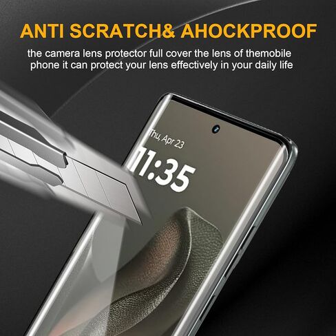 3 قطع من واقي الشاشة الزجاجي المقوى لهاتف Motorola Moto Edge 2025 + 3 قطع من واقي عدسة الكاميرا، مضاد لبصمات الأصابع، صلابة 9H، مقاوم للخدش، فيلم زجاجي مقوى منحني ثلاثي الأبعاد، شفاف عالي الدقة in Saudi Arabia