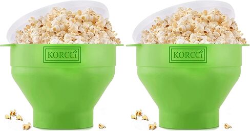 أداة صنع الفشار المصنوعة من السيليكون القابلة للاستخدام في الميكروويف من Korcci، ماكينة صنع الفشار في الميكروويف خالية من البيسفينول A، وعاء صانع الفشار في الميكروويف قابل للطي، آمن للاستخدام في غسالة الأطباق - أزرق in Kuwait