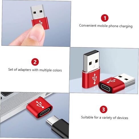 مجموعة محولات USB C مكونة من 5 قطع من النوع C إلى USB 3.0 لأجهزة الكمبيوتر المحمولة والهواتف الذكية المتوافقة مع الشحن السريع وتصميم قوي in Saudi Arabia