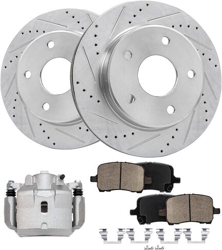 Detroit Axle - 4pc Brake Rotors for Acura 2015-2020 TLX Drilled and Slotted Disc Brake Rotors 2016 2017 2018 2019 Replacement : 12.60" inch Front and 12.20" inch Rear Rotors in Saudi Arabia