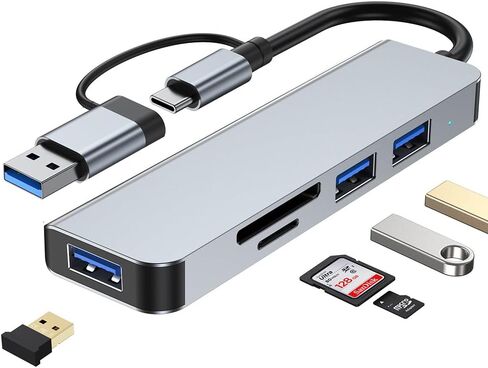 5 in 1 USB A & USB-C Hub with Memory Card Readerfor PC, Laptops in Saudi Arabia
