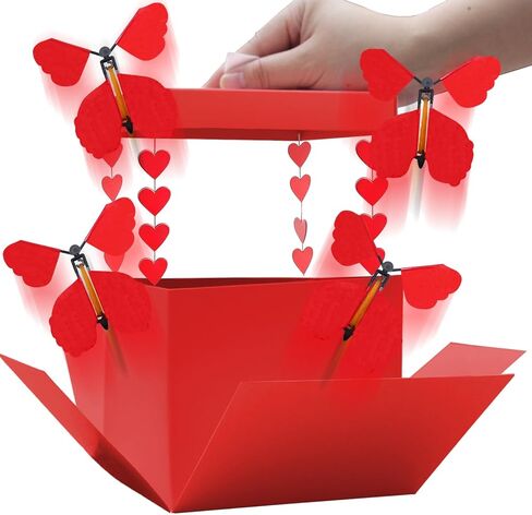 Timisea Christmas Explosion Box,Butterfly Christmas Surprise Gift Box,Surprise Box,Contains Four Flying Butterflies,Suitable for Party Supplies in Saudi Arabia