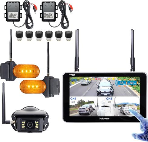نظام كاميرا احتياطية Haloview Byte Tango BT7 TPMS-6 Plus 1080P Wireless 3 مع مستشعر TPMS 6 عبوات in Kuwait