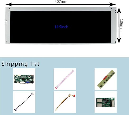 شاشة LCD VSDISPLAY مقاس 14.9 بوصة مقاس 1280 × 390 LTA149B780F مع لوحة تشغيل الصوت DVI VGA ومحول الطاقة in Saudi Arabia