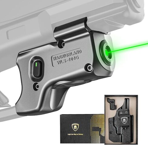 WARRIORLAND Green Laser Sight، يناسب Glock 17/19/19X/23/31/32/44/45 مع حافظة IWB Kydex، أول شعاع أخضر مع مؤشر الطاقة، اليد اليمنى، WLS-104G مع حافظة G19 in Saudi Arabia