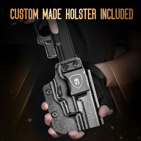 WARRIORLAND Green Laser Sight، يناسب Glock 17/19/19X/23/31/32/44/45 مع حافظة IWB Kydex، أول شعاع أخضر مع مؤشر الطاقة، اليد اليمنى، WLS-104G مع حافظة G19 in Saudi Arabia