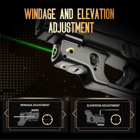 WARRIORLAND Green Laser Sight، يناسب Glock 17/19/19X/23/31/32/44/45 مع حافظة IWB Kydex، أول شعاع أخضر مع مؤشر الطاقة، اليد اليمنى، WLS-104G مع حافظة G19 in Saudi Arabia