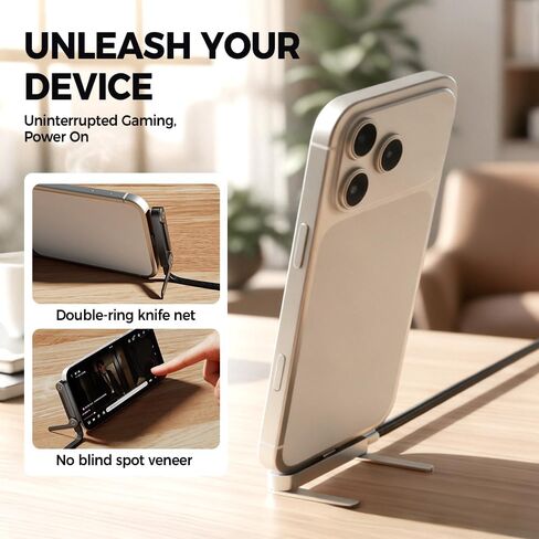 2026 كابل USB-C مجدول جديد بقدرة 240 وات، سلك متين قابل للطي بزاوية 90 درجة مع حامل هاتف مدمج، شاحن سريع متعدد الوظائف من النوع C إلى النوع C (3 قطع) (3 قطع) in Kuwait