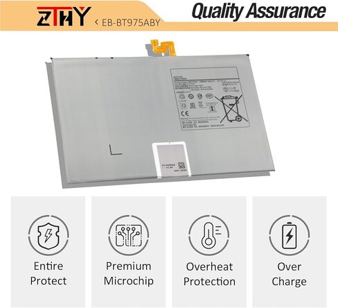 استبدال بطارية الكمبيوتر اللوحي ZTHY EB-BT975ABY لجهاز Samsung Galaxy Tab S7 FE/ S7+ Plus 12.4 بوصة 2020 SM-T738U SM-T970 SM-T975 SM-T975N SM-T976B SM-T976N SM-T978U Series 3.86V 37.83Wh 9800mAh in Saudi Arabia