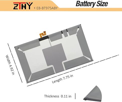استبدال بطارية الكمبيوتر اللوحي ZTHY EB-BT975ABY لجهاز Samsung Galaxy Tab S7 FE/ S7+ Plus 12.4 بوصة 2020 SM-T738U SM-T970 SM-T975 SM-T975N SM-T976B SM-T976N SM-T978U Series 3.86V 37.83Wh 9800mAh in Saudi Arabia