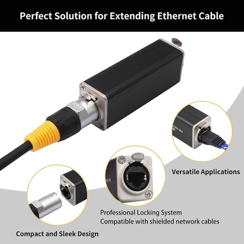 Locking RJ45 Female to Female Clip Defended Ethernet Link for CAT6/CAT5e Net Extension with Aluminum Mixture Housing in Saudi Arabia