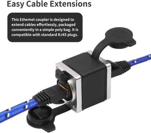 قفل RJ45 أنثى إلى أنثى وصلة إيثرنت محمية لملحق شبكة CAT6/CAT5e مع مبيت خليط الألومنيوم in Kuwait