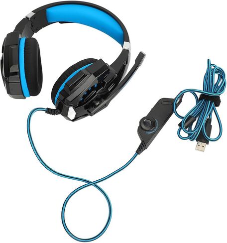 سماعة رأس سلكية للألعاب، سماعات رأس USB فوق الأذن مزودة بخاصية إلغاء الضوضاء مع ميكروفون، سماعات رأس فوق الأذن مع عصابة رأس مريحة للهاتف المحمول والكمبيوتر الشخصي in Kuwait