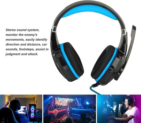 سماعة رأس سلكية للألعاب، سماعات رأس USB فوق الأذن مزودة بخاصية إلغاء الضوضاء مع ميكروفون، سماعات رأس فوق الأذن مع عصابة رأس مريحة للهاتف المحمول والكمبيوتر الشخصي in Kuwait