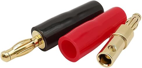 5Pair 4mm Banana Connectors Speaker Wire Solderless Screw Lock 4mm Banana Male Plugs with Red Black Insulation Sheath in Saudi Arabia