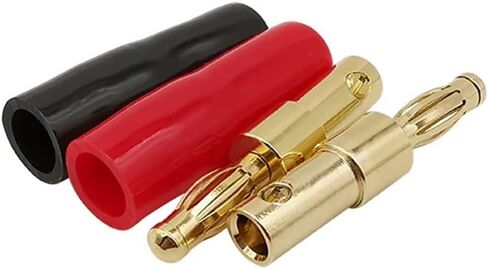 5Pair 4mm Banana Connectors Speaker Wire Solderless Screw Lock 4mm Banana Male Plugs with Red Black Insulation Sheath in Saudi Arabia