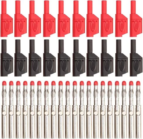 20PCS 4mm Sheath Retractable Tube Stackable Banana Wire Solder Connector Nickel-Plated Lantern in Saudi Arabia