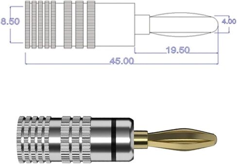 4PCS 4MM Gold Plated Speaker Banana Connector Audio Amplifier Speaker Terminal 12002 in Saudi Arabia