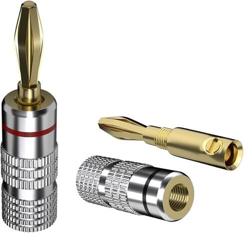 4PCS 4MM Gold Plated Speaker Banana Connector Audio Amplifier Speaker Terminal 12002 in Saudi Arabia