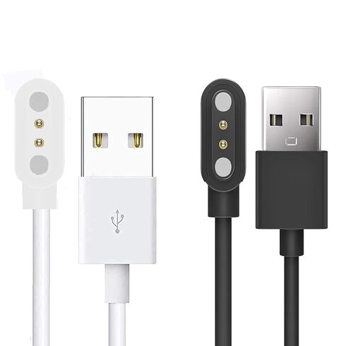 Lamshaw متوافق مع شاحن سماعات Ortizan Air Conduction، شحن مغناطيسي بديل متوافق مع Ortizan i10 Air Conduction Headphones (عبوتان - أسود + أبيض) in Kuwait