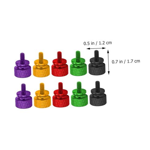10pcs Aluminum Alloy Knurled Thumbscrews Computer Case Screws DIY Chassis Fixing Screws Multi-Color, Toolless Hand Tighten for PC Assembly and Maintenance in Saudi Arabia