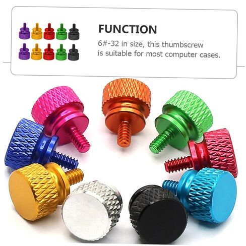 10pcs Aluminum Alloy Knurled Thumbscrews Computer Case Screws DIY Chassis Fixing Screws Multi-Color, Toolless Hand Tighten for PC Assembly and Maintenance in Saudi Arabia