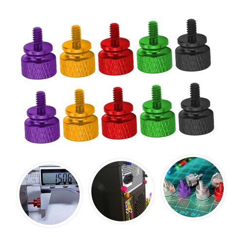 10pcs Aluminum Alloy Knurled Thumbscrews Computer Case Screws DIY Chassis Fixing Screws Multi-Color, Toolless Hand Tighten for PC Assembly and Maintenance in Saudi Arabia