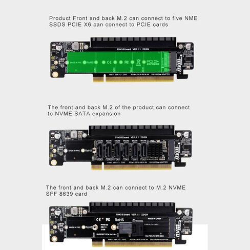 بطاقة توسيع FILFEEL M.2 NVMe PCIE X16 مع منافذ مزدوجة ومحول لتحسين أداء الكمبيوتر in Kuwait