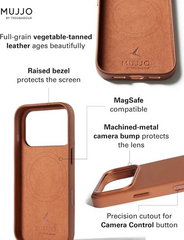 Mujjo Leather Case for iPhone 17 Pro – MagSafe Compatible - Tan in Saudi Arabia