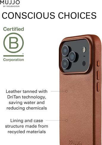 Mujjo Leather Case for iPhone 17 Pro – MagSafe Compatible - Tan in Saudi Arabia
