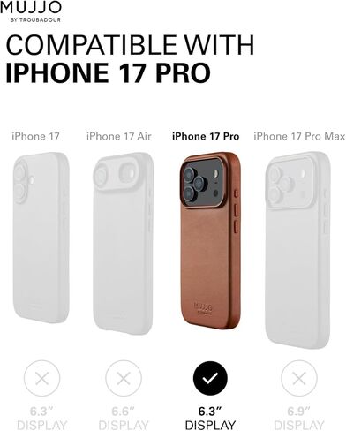 Mujjo Leather Case for iPhone 17 Pro – MagSafe Compatible - Tan in Saudi Arabia