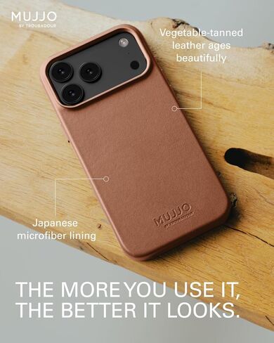 Mujjo Leather Case for iPhone 17 Pro – MagSafe Compatible - Tan in Saudi Arabia