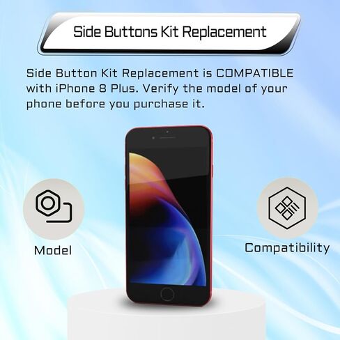لهاتف iPhone 8 Plus زر الطاقة وزر التحكم في مستوى الصوت، استبدال زر المفتاح الجانبي، استبدال الصمت عند إيقاف تشغيل زر التحكم في كتم الصوت، الموديل: A1864 A1897 A1898 (أحمر) in Saudi Arabia