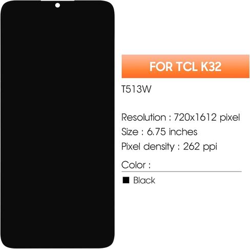 ل TCL K32 قطع غيار للشاشة ل TCL K32 K33 شاشة الكريستال السائل اللمس T513W محول الأرقام الجمعية إصلاح أجزاء لا الإطار in Saudi Arabia