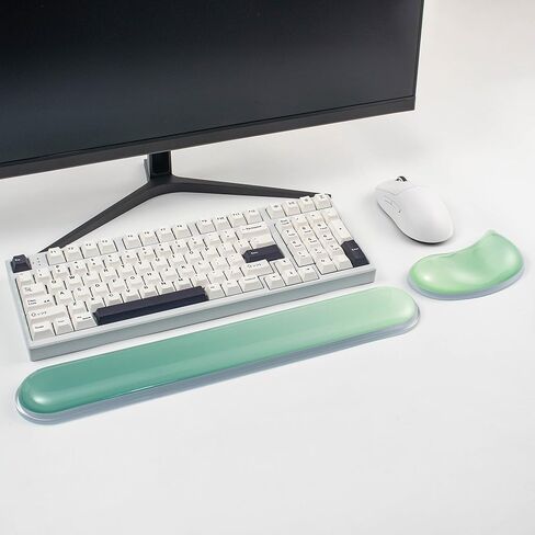 Gel Keyboard and Mouse Wrist Rest Set –Pink Clear Wrist Rest for Computer Keyboard 60%/68%/75%, Comfort & Support for Typing and Gaming in Saudi Arabia