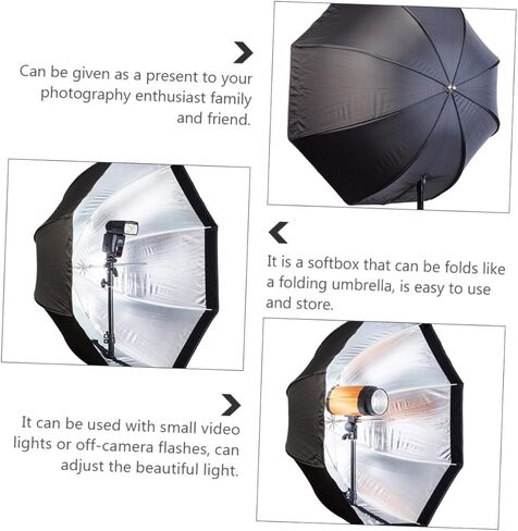 Photography Octagonal Softbox Umbrella Type Flashlight Softbox for Studio and Video Lighting, Collapsible Diffuser Soft Box Compatible with Speedlight Flashes in Saudi Arabia