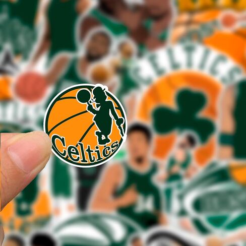 110PCS Boston Basketball Sticker Pack Celtic - Themed Waterproof Vinyl Decals for Laptops, Water Bottles, Cars, Helmets, Skateboards - Cool Gifts for Kids, Teens & Basketball Fans in Saudi Arabia