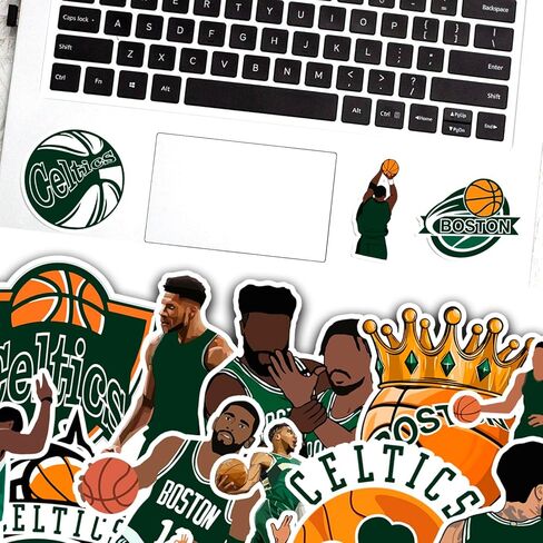 110PCS Boston Basketball Sticker Pack Celtic - Themed Waterproof Vinyl Decals for Laptops, Water Bottles, Cars, Helmets, Skateboards - Cool Gifts for Kids, Teens & Basketball Fans in Saudi Arabia