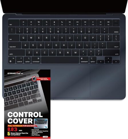 غطاء لوحة مفاتيح رفيع للغاية لجهاز MacBook Air 13.6 بوصة (M2/M3، 2022-2024) - مقاوم للماء والغبار، متوافق مع معرف اللمس - سلسلة غطاء التحكم من Green Onions Supply in Kuwait