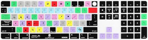 XSKN Photoshop Shortcuts EU&US Universal Version Silicone Keyboard Cover Skin for 2021-2023 iMac 24 بوصة M1 M3 لوحة المفاتيح السحرية مع معرف اللمس ولوحة المفاتيح الرقمية 2022 Mac Studio A2520 in Kuwait