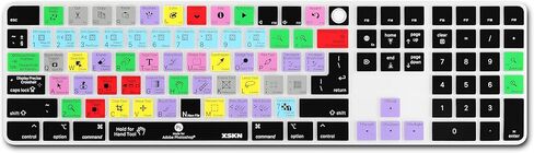 XSKN Photoshop Shortcuts EU&US Universal Version Silicone Keyboard Cover Skin for 2021-2023 iMac 24 بوصة M1 M3 لوحة المفاتيح السحرية مع معرف اللمس ولوحة المفاتيح الرقمية 2022 Mac Studio A2520 in Kuwait