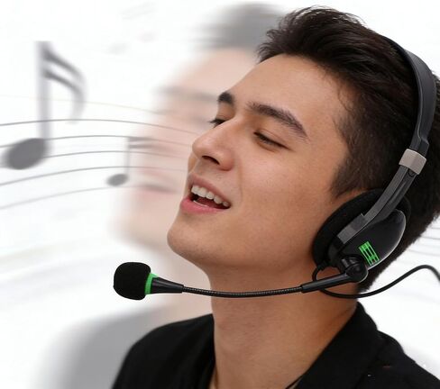 Yunseity USB Headset with Microphone, Noise Canceling 40mm Speaker Memory Foam Ear Cushions in Line Control, for PC Computer Laptop Call Center in Saudi Arabia