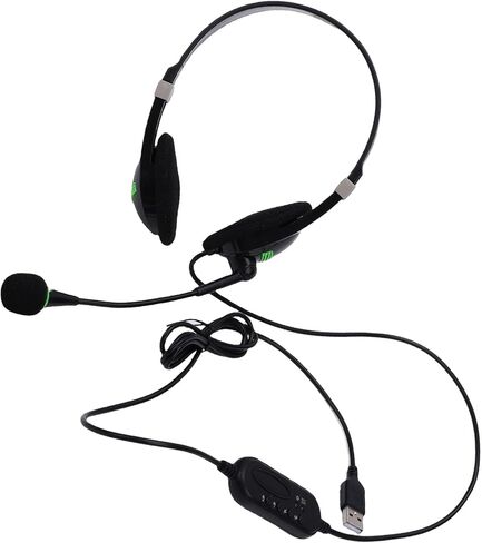 Yunseity USB Headset with Microphone, Noise Canceling 40mm Speaker Memory Foam Ear Cushions in Line Control, for PC Computer Laptop Call Center in Saudi Arabia
